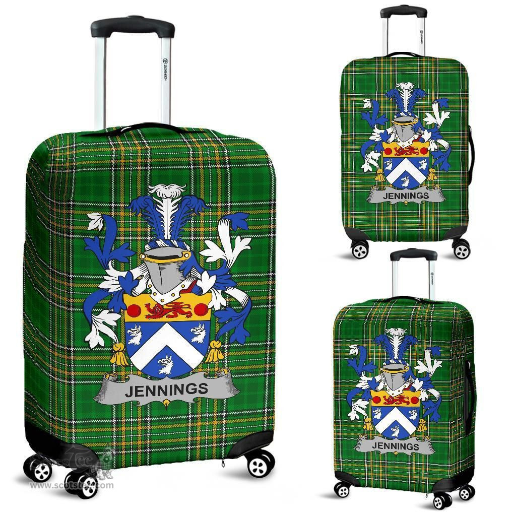 Irish Jennings or Jennyns Coat of Arms Family Crest Ireland Luggage Cover Irish National Tartan Irish County Luggage Cover