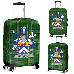 Irish Jennings or Jennyns Coat of Arms Family Crest Ireland Luggage Cover Irish National Tartan Irish County Luggage Cover
