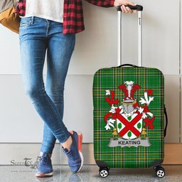 Irish Keating or O'Keaty Coat of Arms Family Crest Ireland Luggage Cover Irish National Tartan Irish County Luggage Cover