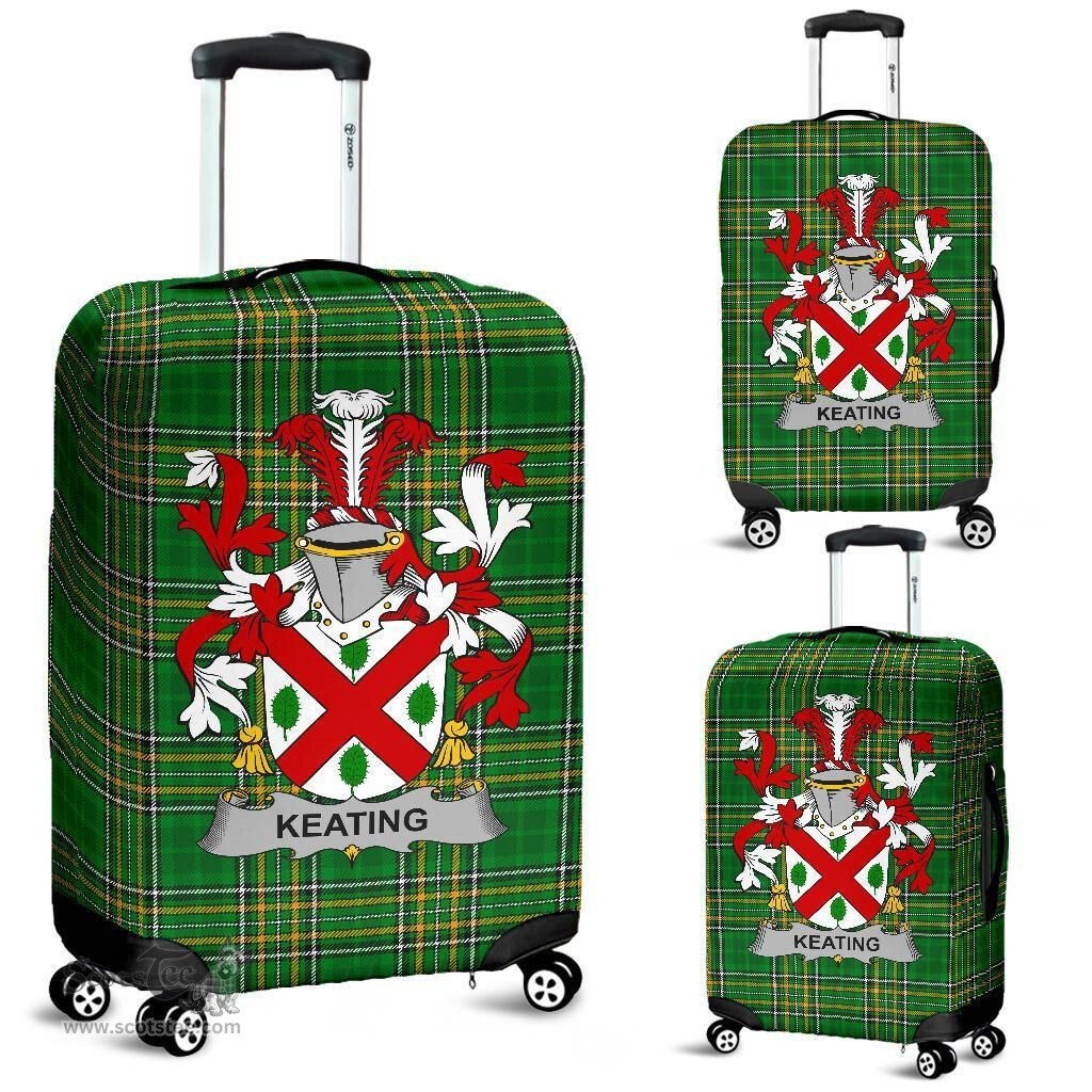 Irish Keating or O'Keaty Coat of Arms Family Crest Ireland Luggage Cover Irish National Tartan Irish County Luggage Cover