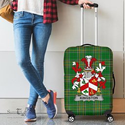 Irish Kingston Coat of Arms Family Crest Ireland Luggage Cover Irish National Tartan Irish County Luggage Cover