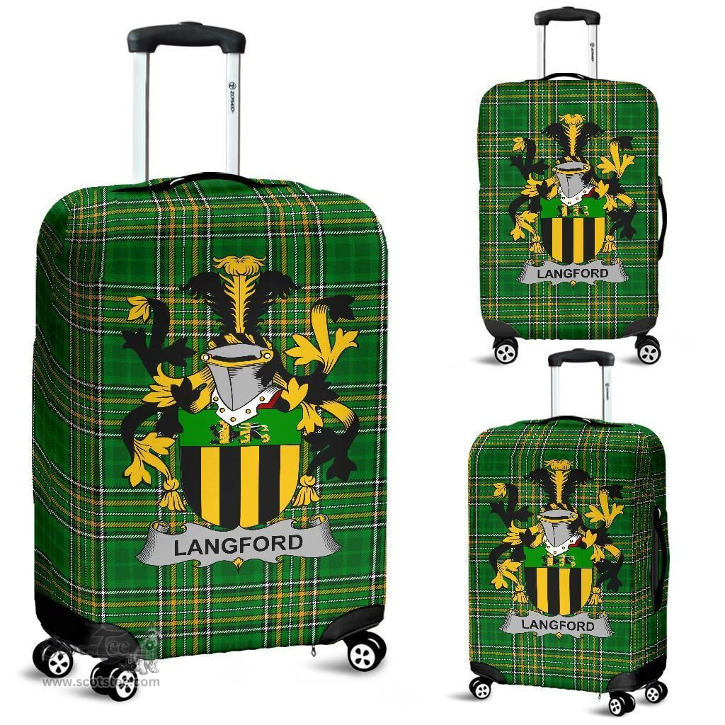 Irish Langford Coat of Arms Family Crest Ireland Luggage Cover Irish National Tartan Irish County Luggage Cover