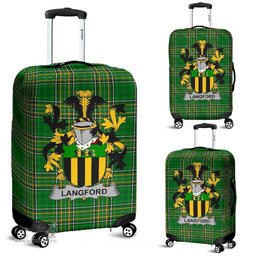 Irish Langford Coat of Arms Family Crest Ireland Luggage Cover Irish National Tartan Irish County Luggage Cover