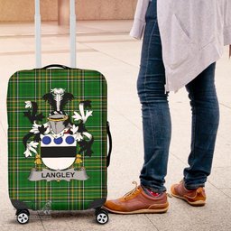 Irish Langley Coat of Arms Family Crest Ireland Luggage Cover Irish National Tartan Irish County Luggage Cover