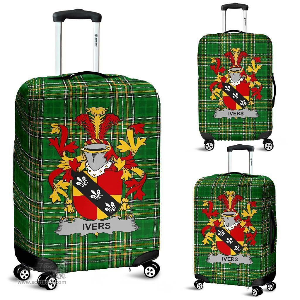 Irish Ivers Coat of Arms Family Crest Ireland Luggage Cover Irish National Tartan Irish County Luggage Cover