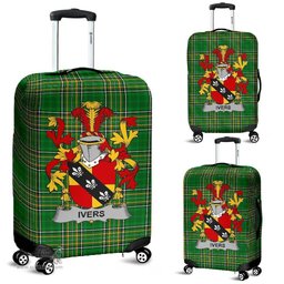 Irish Ivers Coat of Arms Family Crest Ireland Luggage Cover Irish National Tartan Irish County Luggage Cover