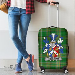 Irish Holligan or O'Halligan Coat of Arms Family Crest Ireland Luggage Cover Irish National Tartan Irish County Luggage Cover