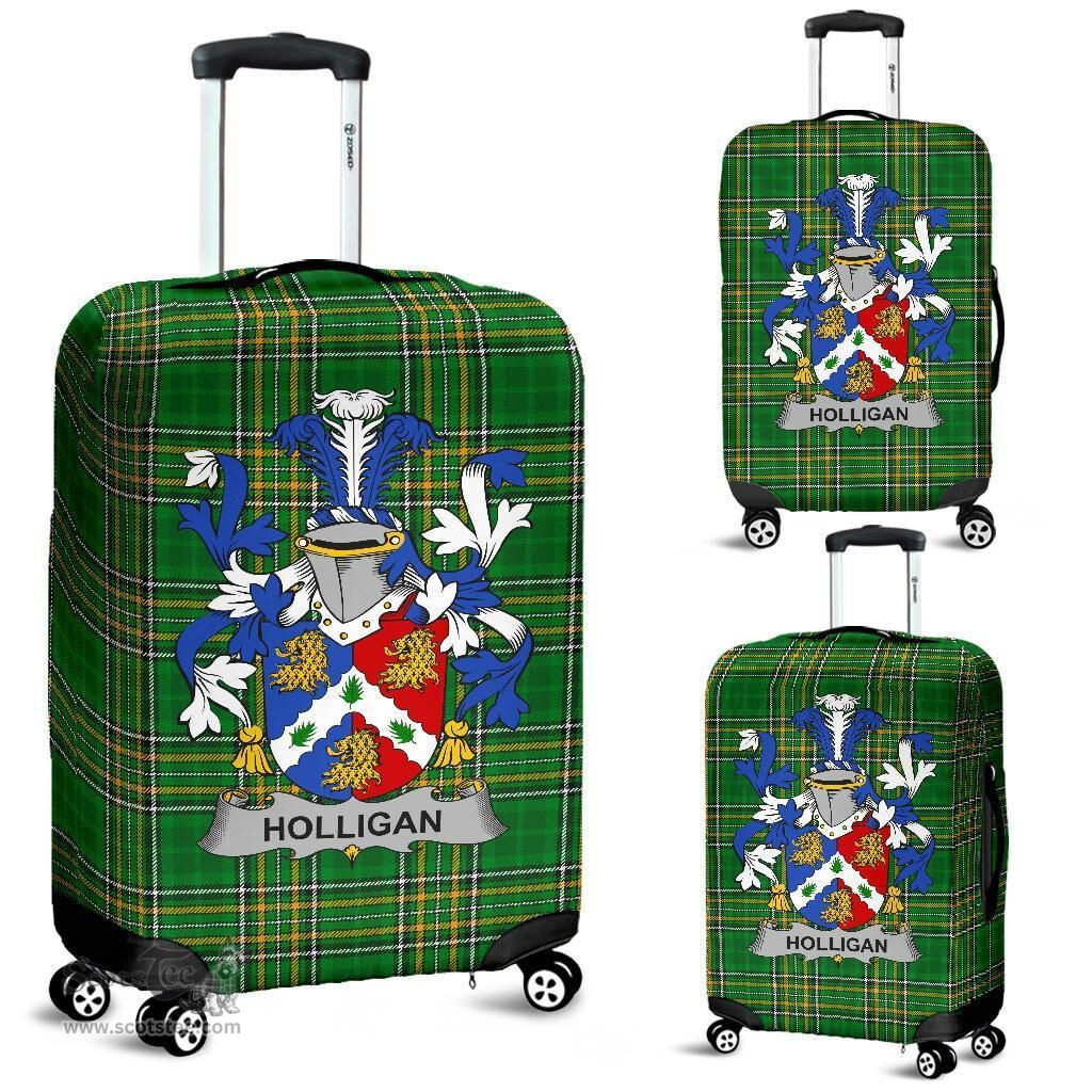 Irish Holligan or O'Halligan Coat of Arms Family Crest Ireland Luggage Cover Irish National Tartan Irish County Luggage Cover