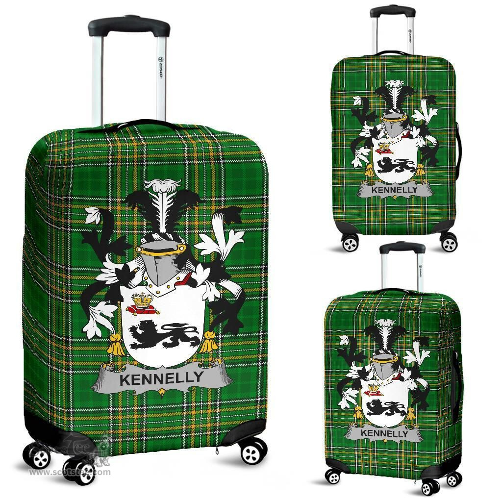 Irish Kennelly or O'Kineally Coat of Arms Family Crest Ireland Luggage Cover Irish National Tartan Irish County Luggage Cover