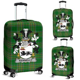 Irish Kennelly or O'Kineally Coat of Arms Family Crest Ireland Luggage Cover Irish National Tartan Irish County Luggage Cover