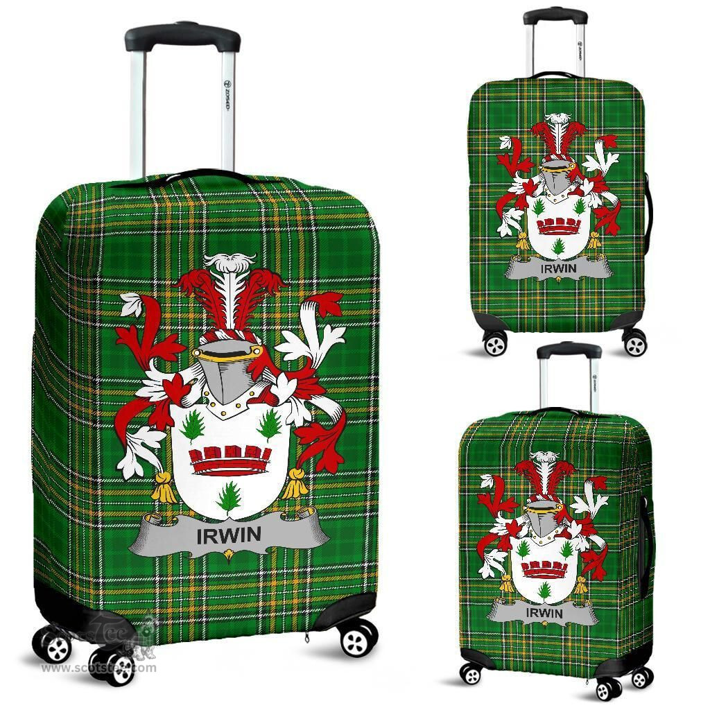 Irish Irwin Coat of Arms Family Crest Ireland Luggage Cover Irish National Tartan Irish County Luggage Cover
