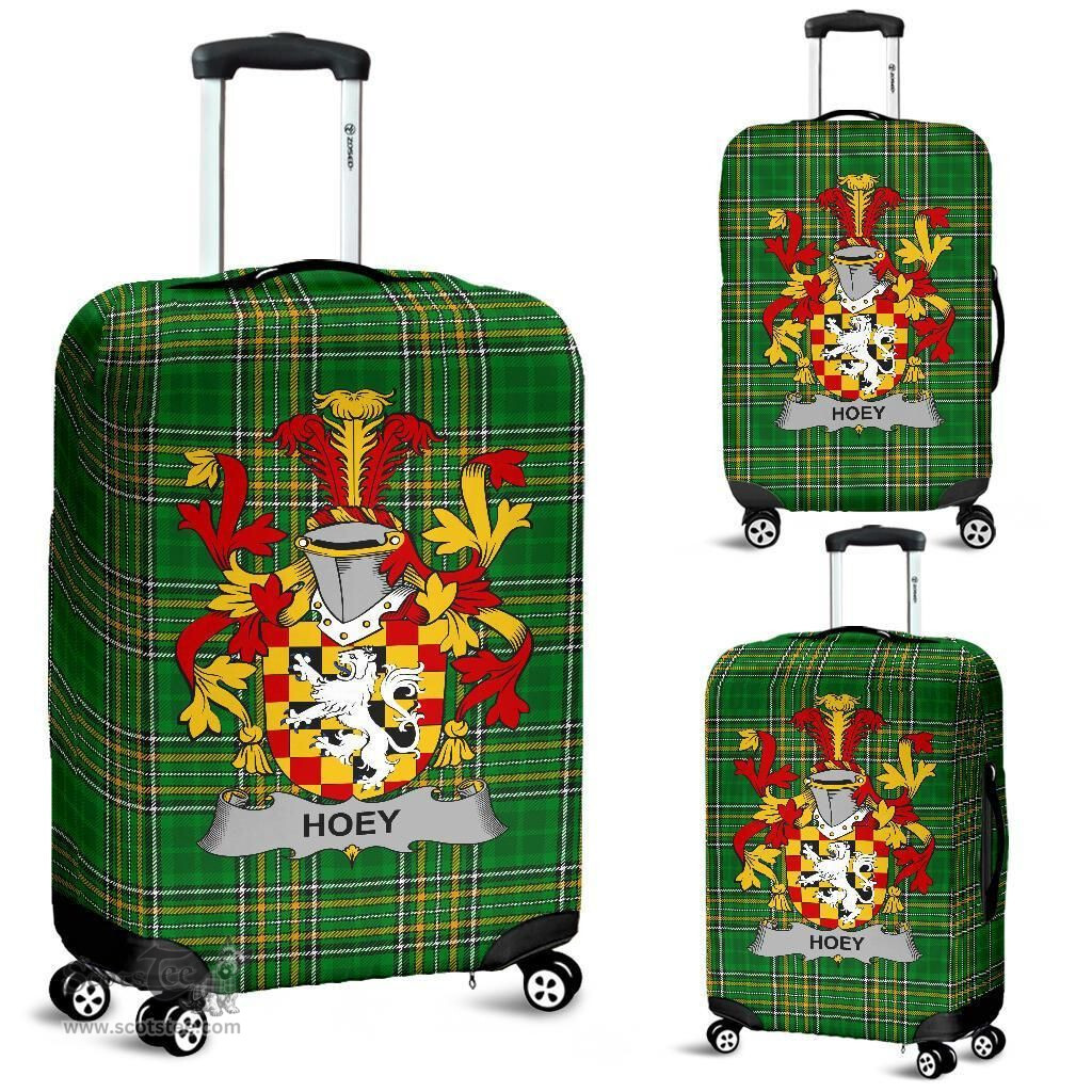 Irish Hoey or O'Hoey Coat of Arms Family Crest Ireland Luggage Cover Irish National Tartan Irish County Luggage Cover