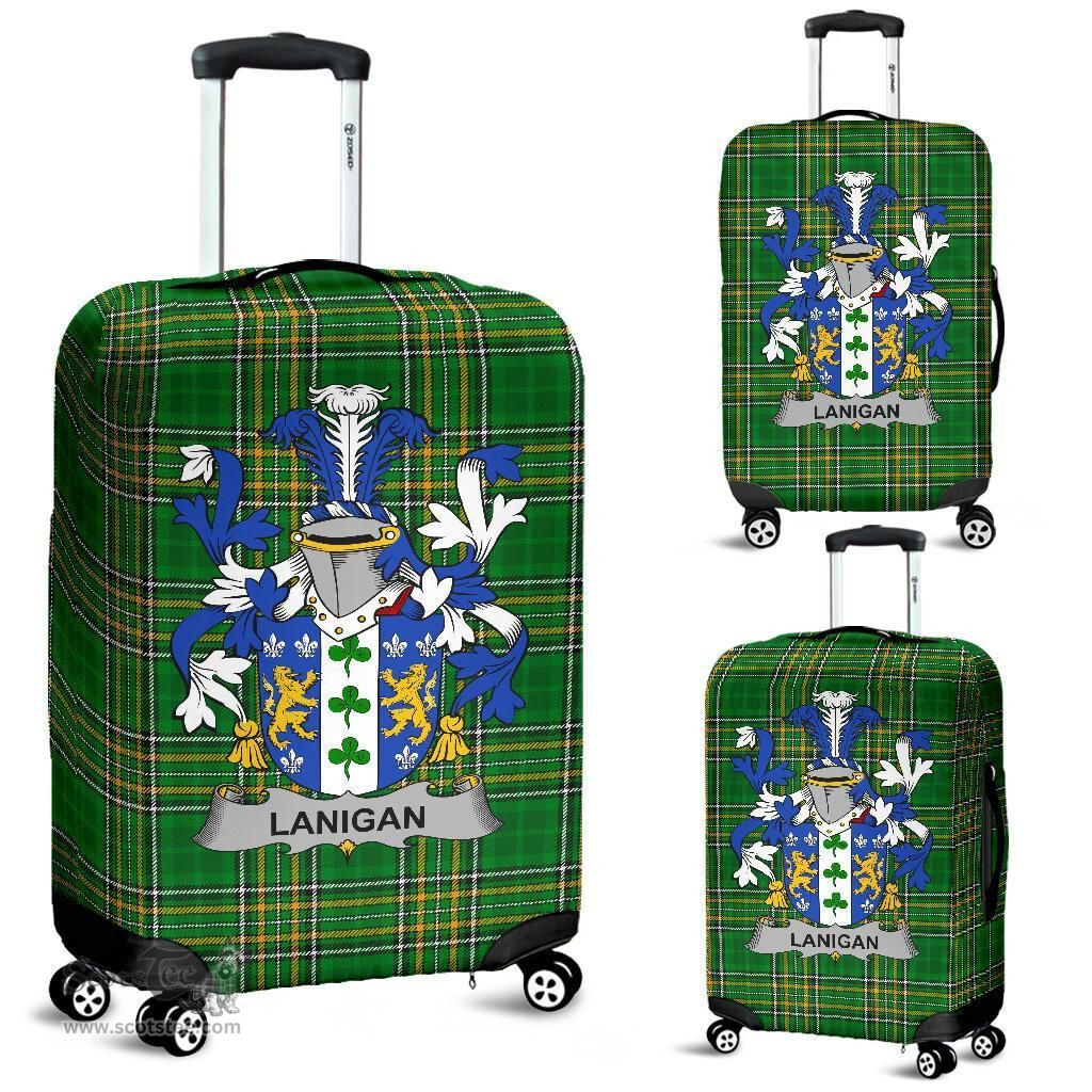 Irish Lanigan or O'Lenigan Coat of Arms Family Crest Ireland Luggage Cover Irish National Tartan Irish County Luggage Cover