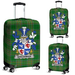 Irish Shearman Coat of Arms Family Crest Ireland Luggage Cover Irish National Tartan Irish County Luggage Cover