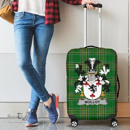 Irish Molloy or O'Mulloy Coat of Arms Family Crest Ireland Luggage Cover Irish National Tartan Irish County Luggage Cover