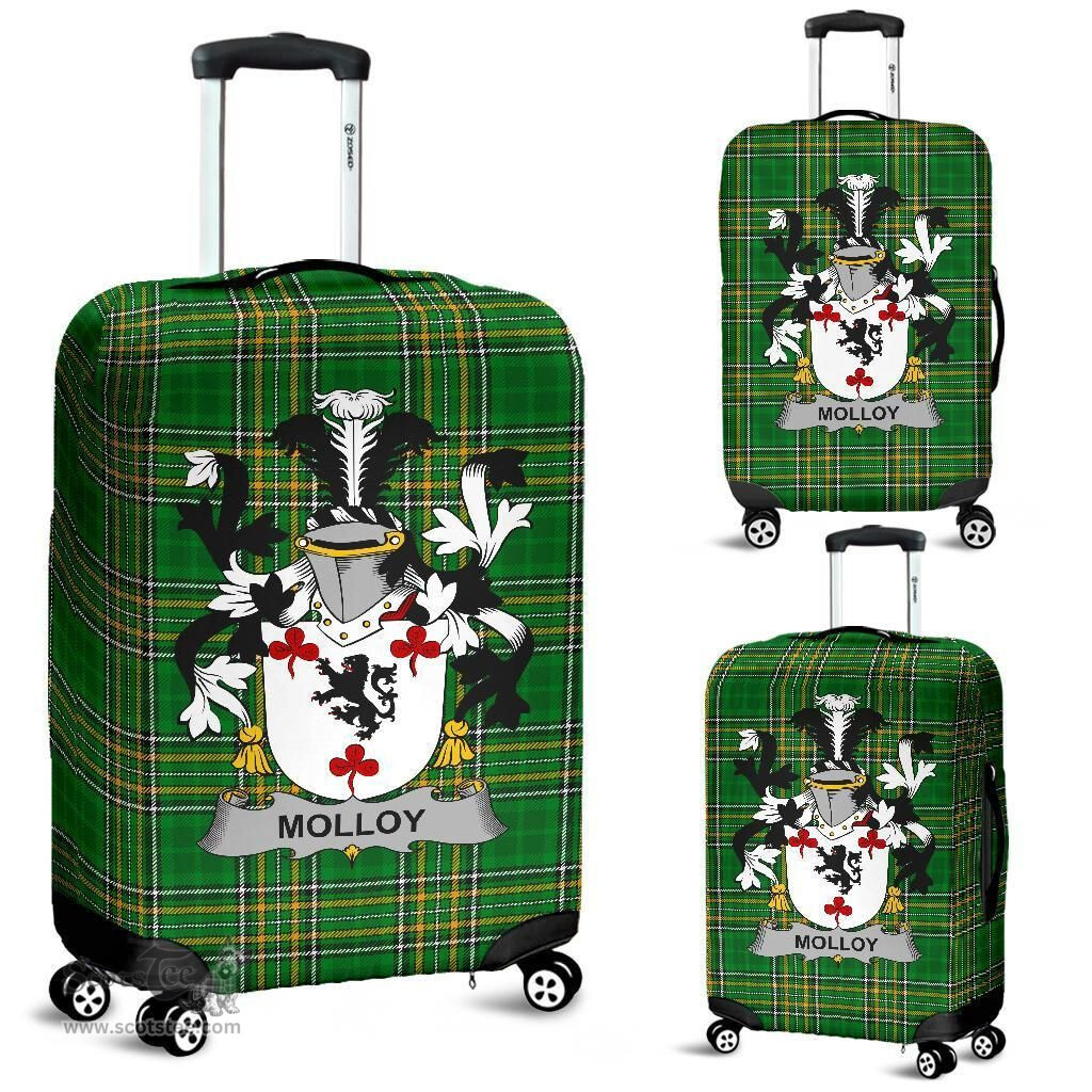 Irish Molloy or O'Mulloy Coat of Arms Family Crest Ireland Luggage Cover Irish National Tartan Irish County Luggage Cover