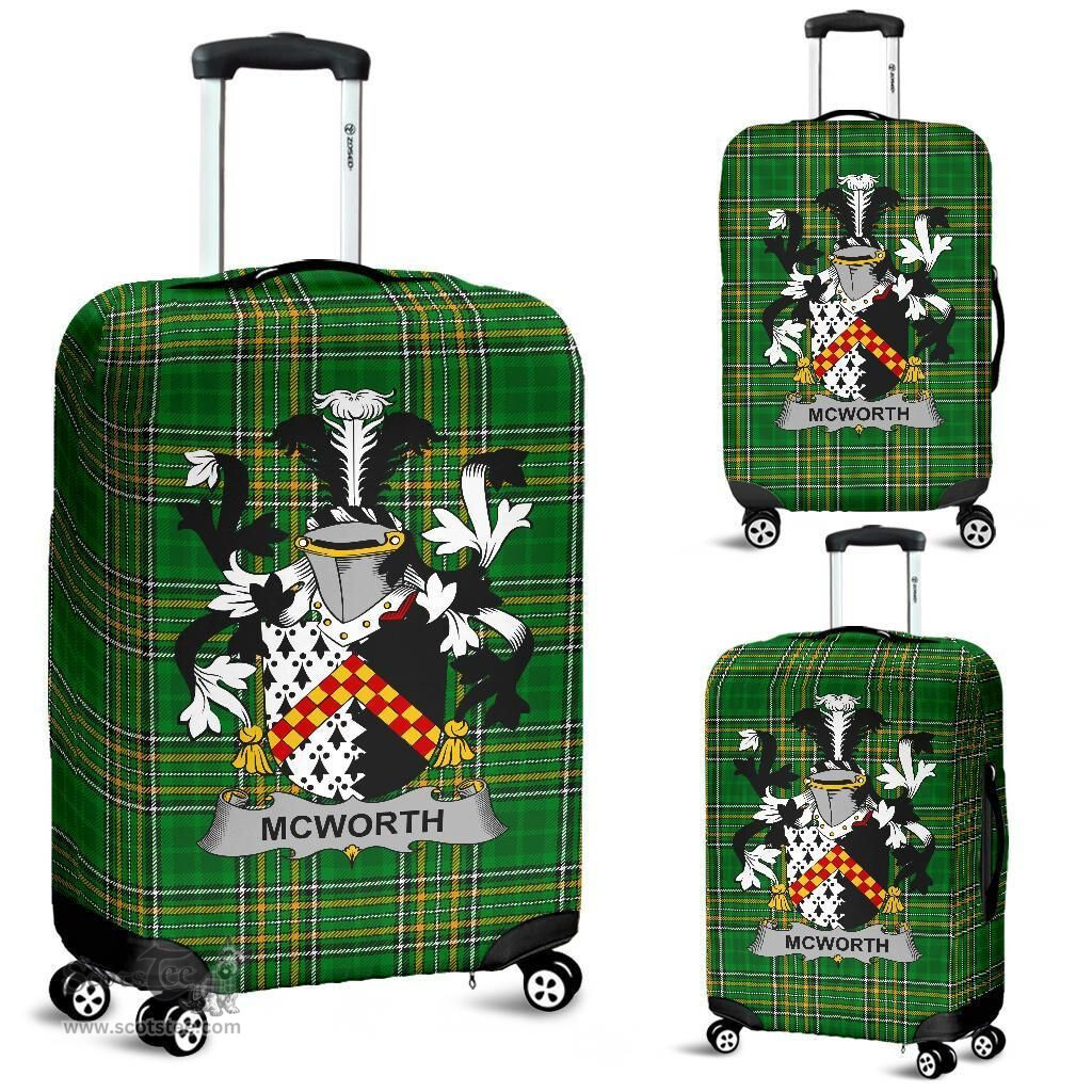 Irish McWorth or MacWorth Coat of Arms Family Crest Ireland Luggage Cover Irish National Tartan Irish County Luggage Cover