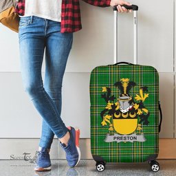 Irish Preston Coat of Arms Family Crest Ireland Luggage Cover Irish National Tartan Irish County Luggage Cover