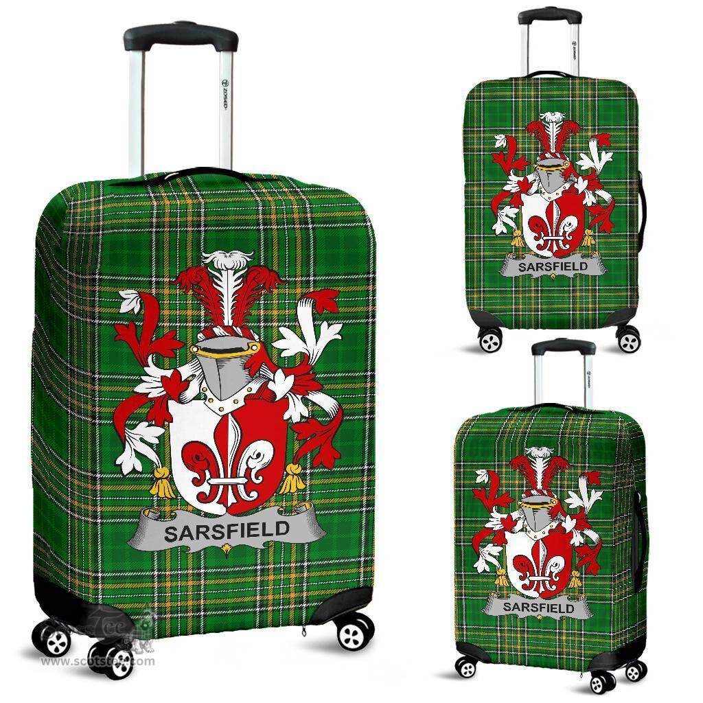 Irish Sarsfield Coat of Arms Family Crest Ireland Luggage Cover Irish National Tartan Irish County Luggage Cover
