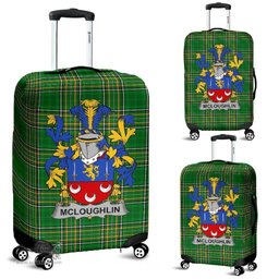 Irish McLoughlin or Loughlin Coat of Arms Family Crest Ireland Luggage Cover Irish National Tartan Irish County Luggage Cover