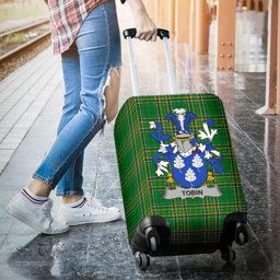 Irish Tobin Coat of Arms Family Crest Ireland Luggage Cover Irish National Tartan Irish County Luggage Cover