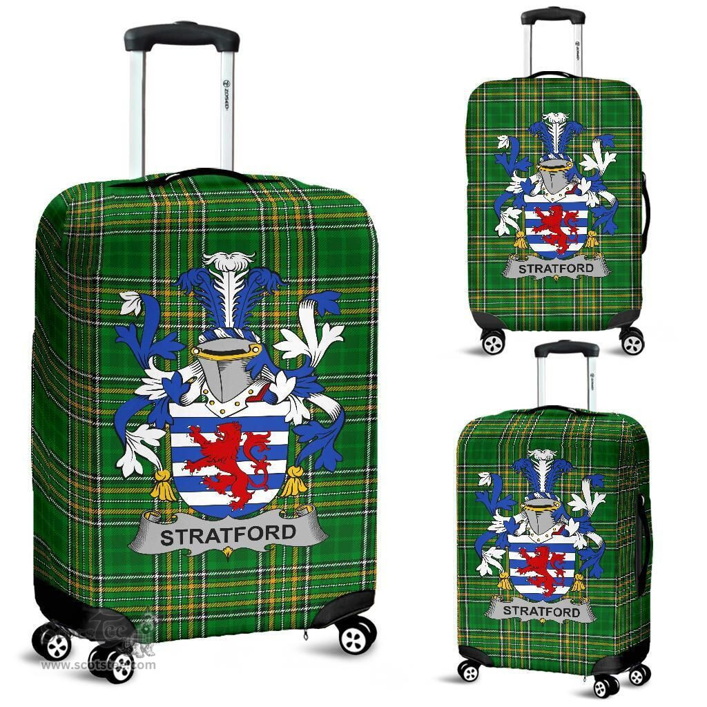 Irish Stratford Coat of Arms Family Crest Ireland Luggage Cover Irish National Tartan Irish County Luggage Cover