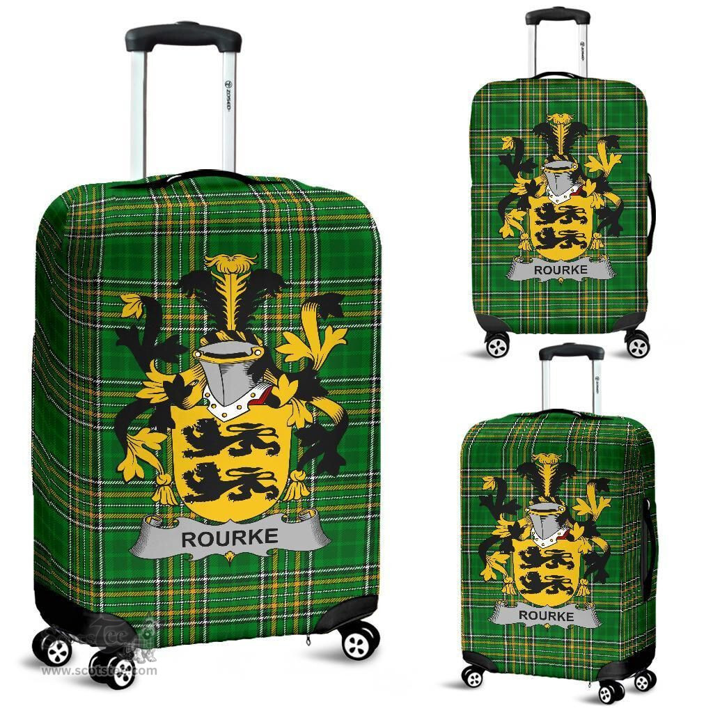 Irish Rourke or O'Rourke Coat of Arms Family Crest Ireland Luggage Cover Irish National Tartan Irish County Luggage Cover
