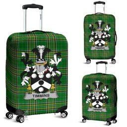 Irish Timmins Coat of Arms Family Crest Ireland Luggage Cover Irish National Tartan Irish County Luggage Cover