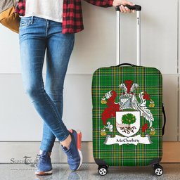 Irish McCluskey Coat of Arms Family Crest Ireland Luggage Cover Irish National Tartan Irish County Luggage Cover