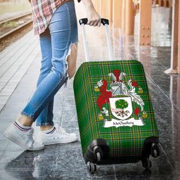 Irish McCluskey Coat of Arms Family Crest Ireland Luggage Cover Irish National Tartan Irish County Luggage Cover