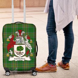 Irish McCluskey Coat of Arms Family Crest Ireland Luggage Cover Irish National Tartan Irish County Luggage Cover