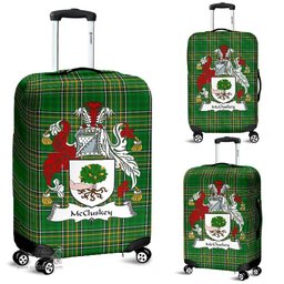 Irish McCluskey Coat of Arms Family Crest Ireland Luggage Cover Irish National Tartan Irish County Luggage Cover