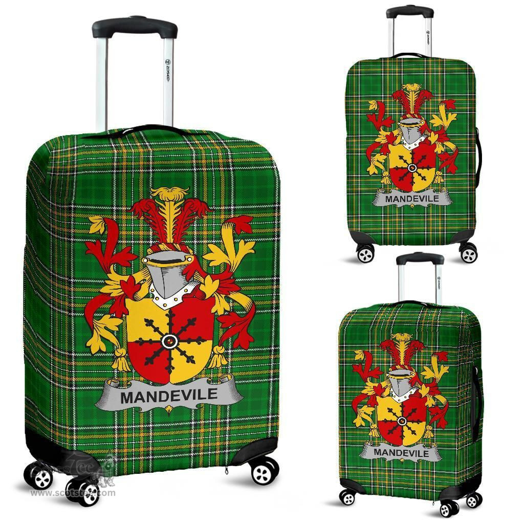 Irish Mandevile Coat of Arms Family Crest Ireland Luggage Cover Irish National Tartan Irish County Luggage Cover