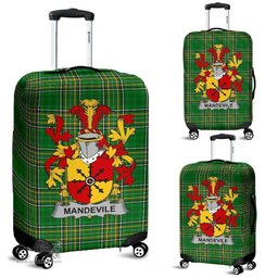 Irish Mandevile Coat of Arms Family Crest Ireland Luggage Cover Irish National Tartan Irish County Luggage Cover