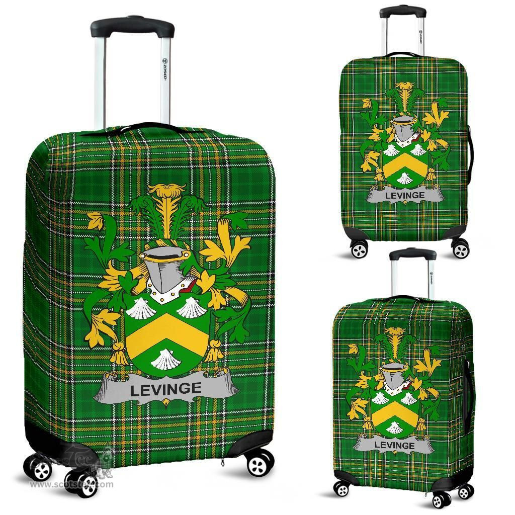 Irish Levinge or Levens Coat of Arms Family Crest Ireland Luggage Cover Irish National Tartan Irish County Luggage Cover