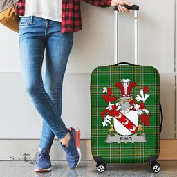 Irish Ring or O'Ring Coat of Arms Family Crest Ireland Luggage Cover Irish National Tartan Irish County Luggage Cover