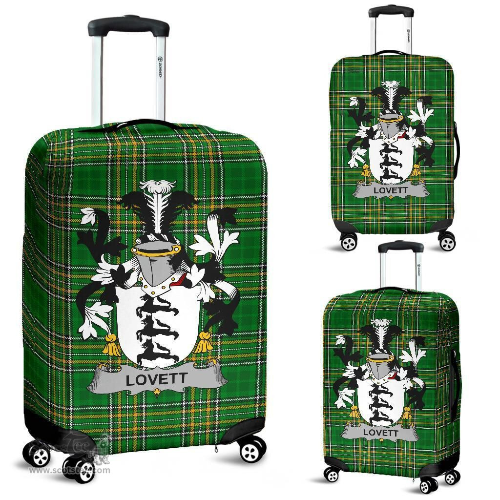Irish Lovett Coat of Arms Family Crest Ireland Luggage Cover Irish National Tartan Irish County Luggage Cover