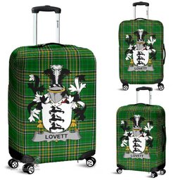 Irish Lovett Coat of Arms Family Crest Ireland Luggage Cover Irish National Tartan Irish County Luggage Cover
