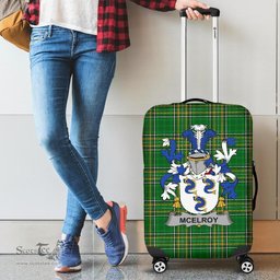 Irish McElroy or Gilroy Coat of Arms Family Crest Ireland Luggage Cover Irish National Tartan Irish County Luggage Cover