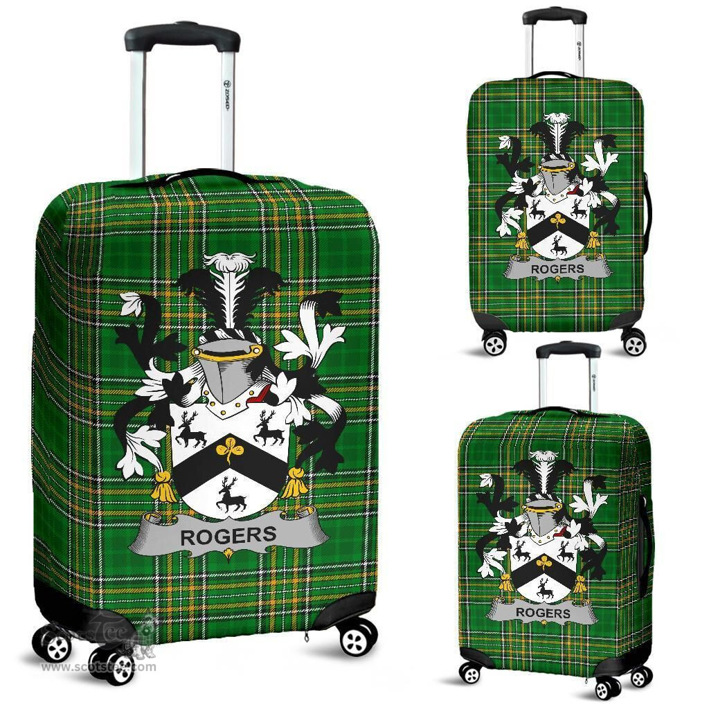 Irish Rogers Coat of Arms Family Crest Ireland Luggage Cover Irish National Tartan Irish County Luggage Cover