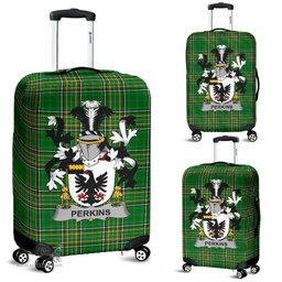 Irish Perkins Coat of Arms Family Crest Ireland Luggage Cover Irish National Tartan Irish County Luggage Cover