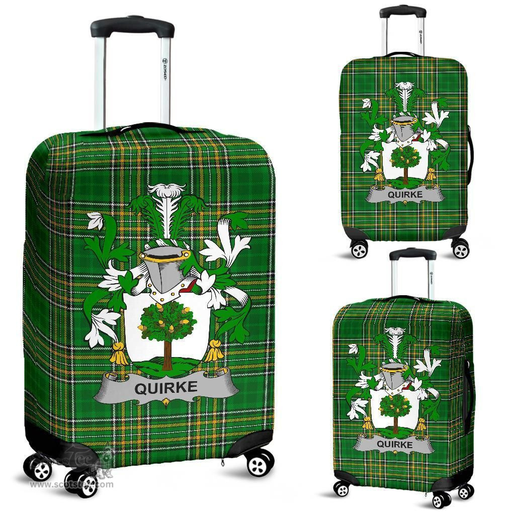 Irish Quirke or O'Quirke Coat of Arms Family Crest Ireland Luggage Cover Irish National Tartan Irish County Luggage Cover