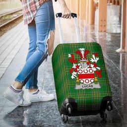 Irish Lucas or Luke Coat of Arms Family Crest Ireland Luggage Cover Irish National Tartan Irish County Luggage Cover