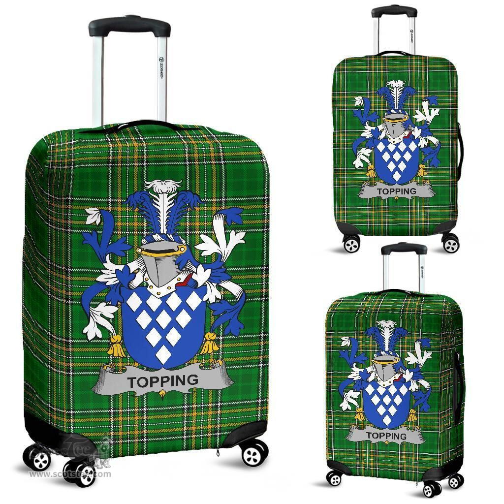 Irish Topping Coat of Arms Family Crest Ireland Luggage Cover Irish National Tartan Irish County Luggage Cover