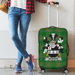 Irish Newsom or Newsam Coat of Arms Family Crest Ireland Luggage Cover Irish National Tartan Irish County Luggage Cover
