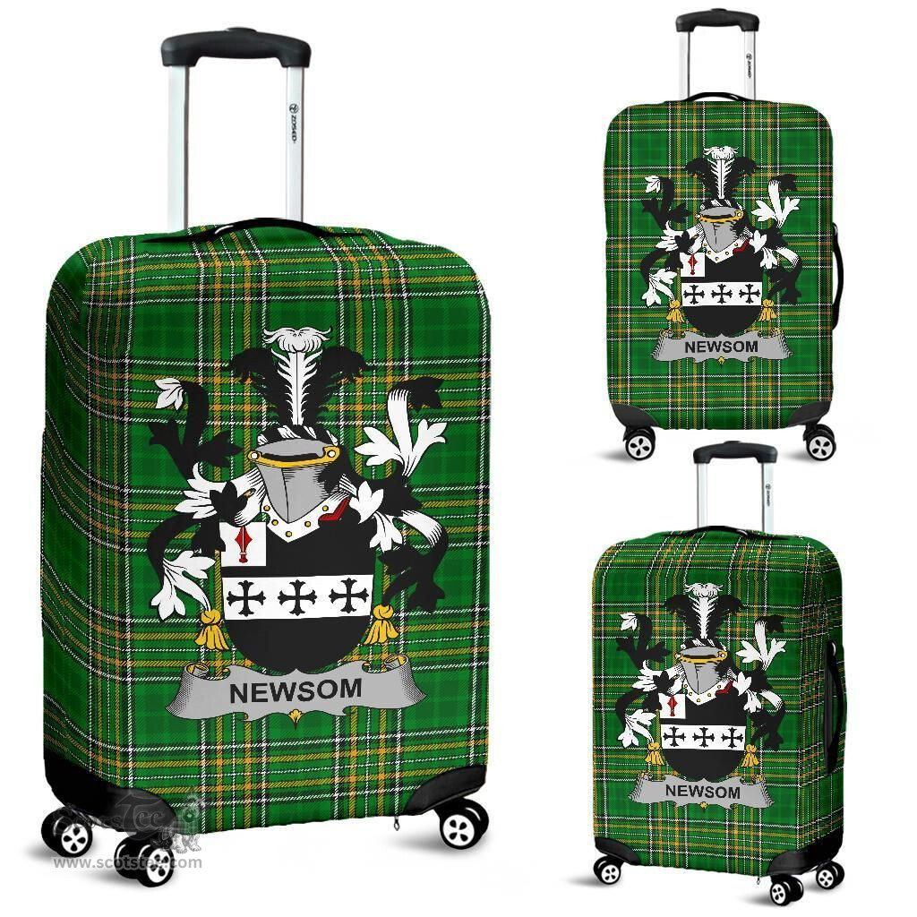 Irish Newsom or Newsam Coat of Arms Family Crest Ireland Luggage Cover Irish National Tartan Irish County Luggage Cover