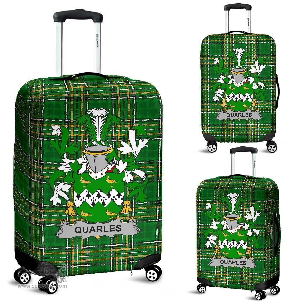 Irish Quarles Coat of Arms Family Crest Ireland Luggage Cover Irish National Tartan Irish County Luggage Cover