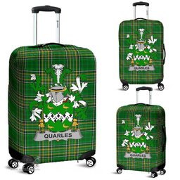 Irish Quarles Coat of Arms Family Crest Ireland Luggage Cover Irish National Tartan Irish County Luggage Cover