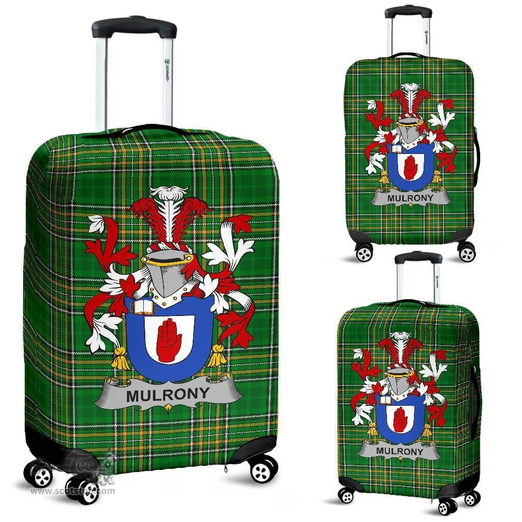 Irish Mulrony or O'Mulroney Coat of Arms Family Crest Ireland Luggage Cover Irish National Tartan Irish County Luggage Cover