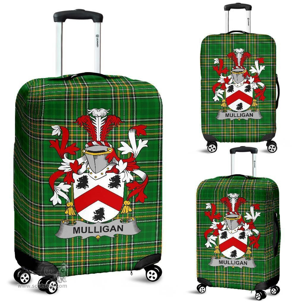 Irish Mulligan or O'Mulligan Coat of Arms Family Crest Ireland Luggage Cover Irish National Tartan Irish County Luggage Cover
